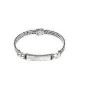 JOHN HARDY Classic Chain Hammered Silver Flat ID Bracelet - SALE